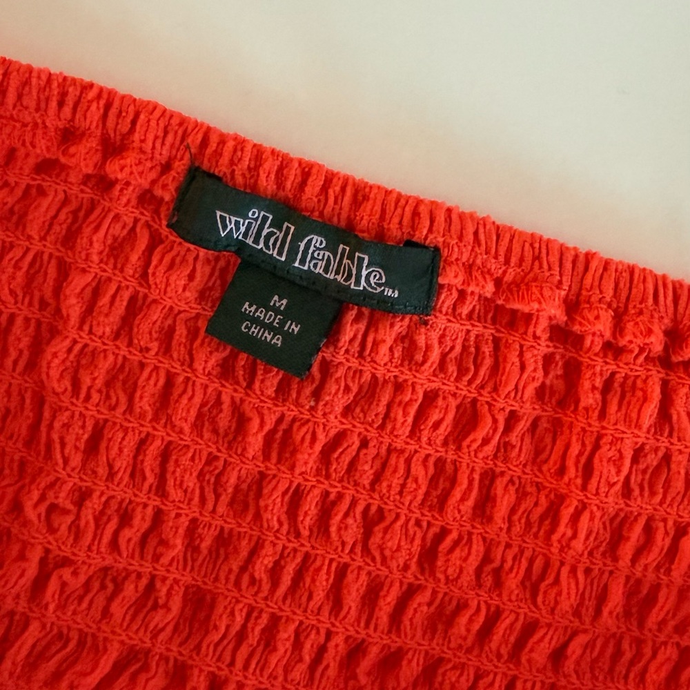Wild Fable Blood Orange Strapless Midi Dress with Side Slit – Size M - Picture 5 of 5